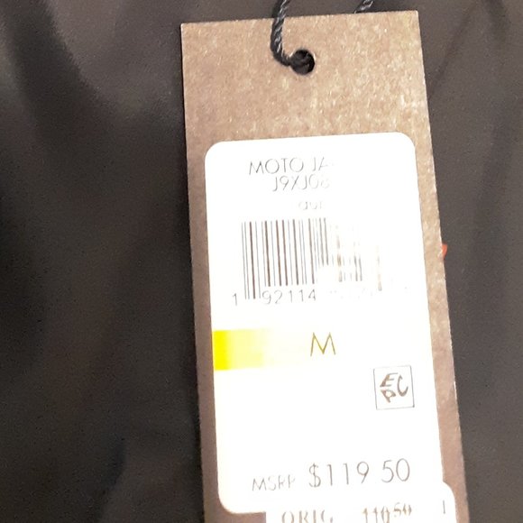 NWT Brown Faux Leather Moto Tommy Hilfiger Soft M - Picture 8 of 8